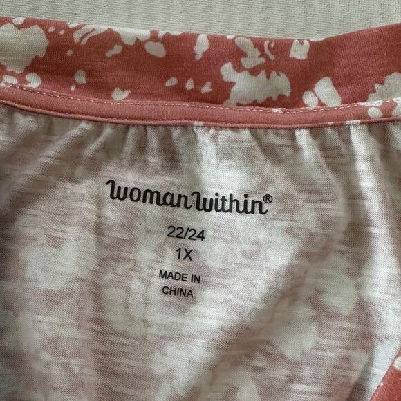 Woman Within Plus Size Watercolor‎ Tunic Women Tops size  1X (22/24) - Picture 4 of 10